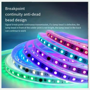 Смарт-5050 RGB, Светодиодная лента, 220 В, контроллер с переключателем, режим затемнения, прыжки, бегущая лошадь, с эффектом потока воды, 8 мм, ПВХ корпус - Product Image 3