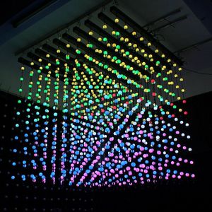 Профессиональный RGB 360 градусов украшение 40 мм Диаметр полноцветный dmx 3d светодиодный пиксельный шар матричный свет программируемый светодиодный занавес - Product Image 1