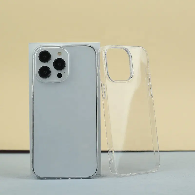 Fundas de teléfono duras de PC UV para iPhone 15 pro Max para Samsung S23 ultra fundas en blanco transparente funda de teléfono de cristal transparente