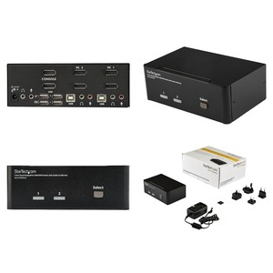 2端口双显示端口USB KVM交换机mit音频-显示端口台式机KVM Umschalter (91992764004)