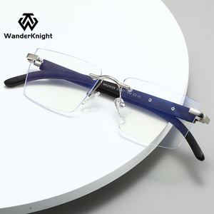 Maßgefertigte Logo-Marken-Designer-Brillengestelle aus Holz, Luxuriöse Herren-Brillenfassungen ohne Rand mit Flexiblen Bügeln und Klaren Gläsern - Product Image 1