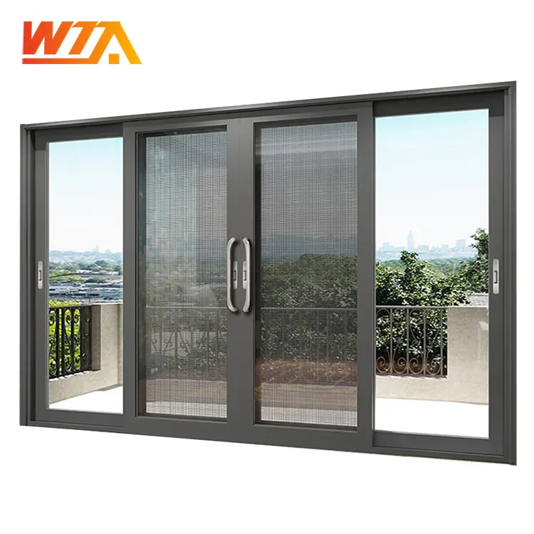 Ventanas y puertas de aluminio para uso residencial y comercial, rotura térmica eficiente de energía, ventana abatible de aluminio