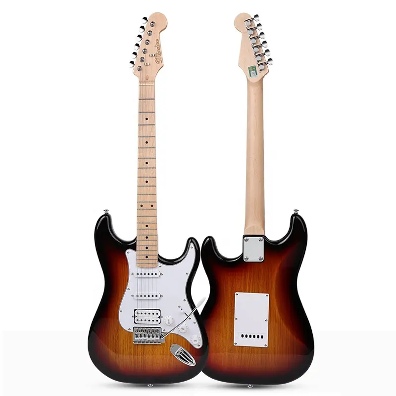 OEM ST logotipo personalizado guitarra electrica fabricantes DIY kit Sunburst color Guitarra eléctrica para estudiantes