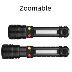 <strong>2025</strong> New High Power 3-color Railroad signal Light <strong>LED</strong> Flashlight Zoomable Tactical Light Rechargeable for Outdoor Camping Torch - Product Image 3