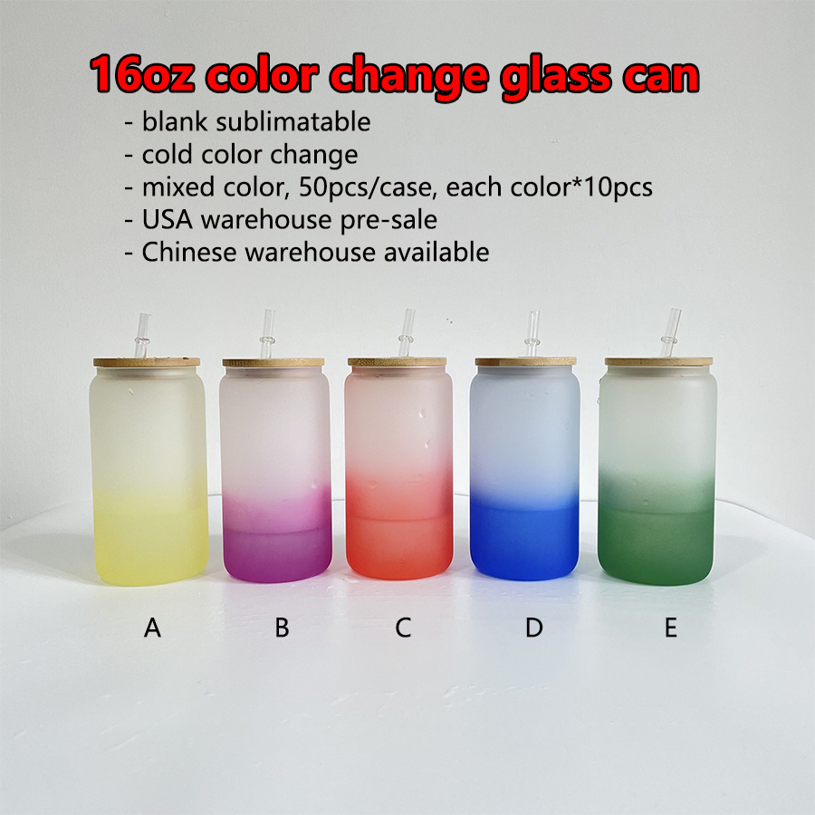 El vidrio del cambio del color 16oz puede