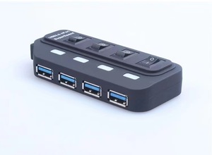 Hub a quattro porte USB3.0 con interruttore indipendente Splitter per Computer ad alta velocità ed espansione compatibile con USB2.0 - Product Image 5