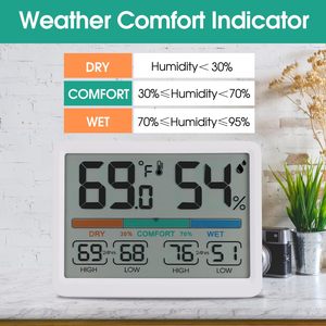 Lcd Display Thermometer <strong>Hygrometer</strong> With Real Monitoring for Kitchen Warehouse High Accuracy Temperature Humidity - Product Image 5