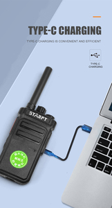 Starft CD101 Sistema de intercomunicación portátil 16 canales Gmrs UHF Radio Tipo-C Carga Inalámbrica Talkie-Walkie - Product Image 4