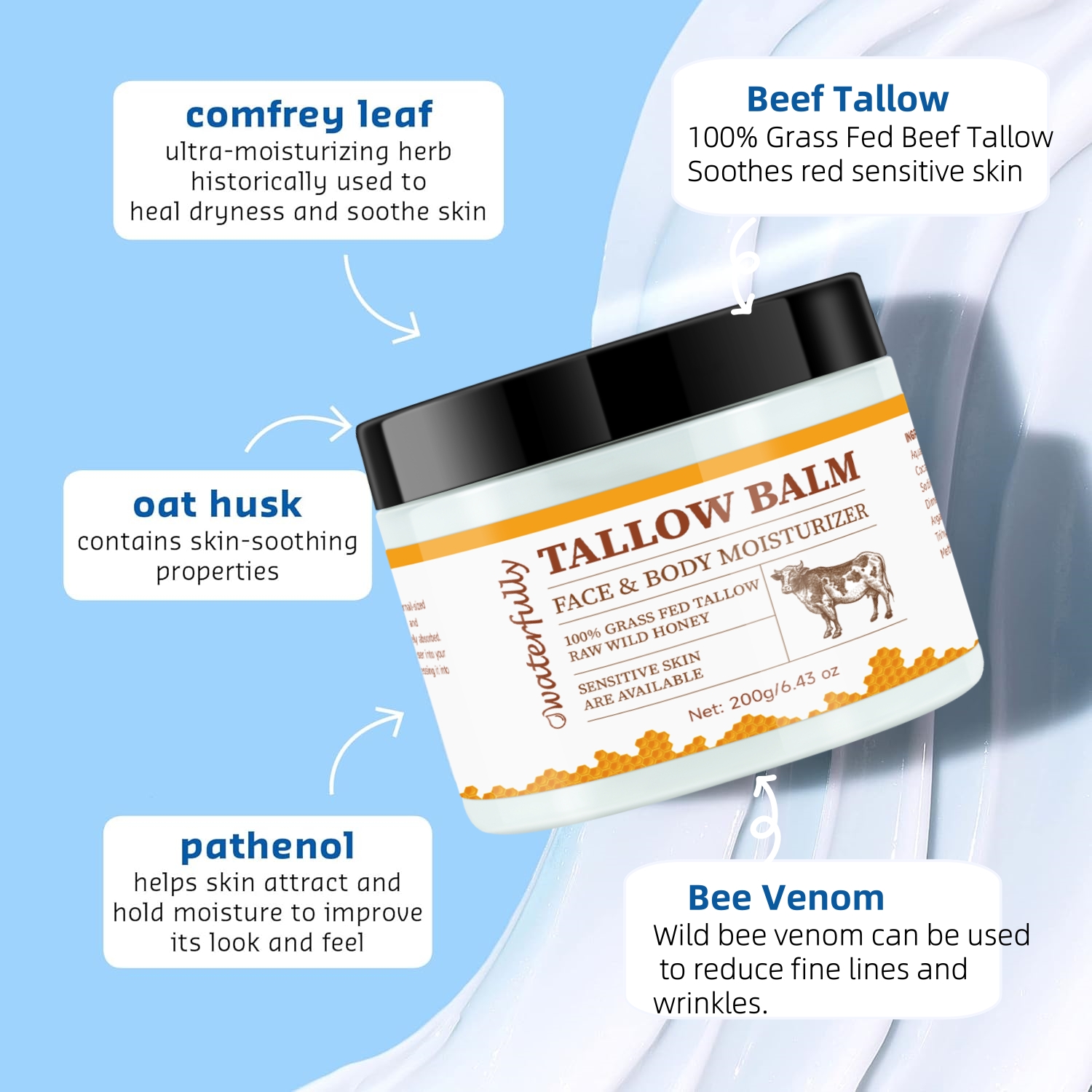 Crème pour le visage Corps au suif de boeuf