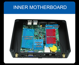 Eglobal 8GB D4 Intel Celeron J4125 Mini PC with Lock Hole Fanless 4USB Dual COM Dual LAN <strong>Desktop</strong> <strong>Computer</strong> Business Home Quiet PC - Product Image 3