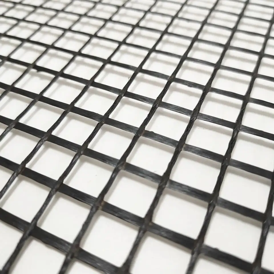 น้ำมันดินเคลือบไฟเบอร์กลาส Geogrid สำหรับยางมะตอยเสริมแรง