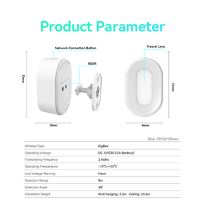 Sensor de movimiento LEELEN, sistema de alarma inteligente para el hogar, detector de movimiento infrarrojo inalámbrico, alarma con sensor de movimiento ZigBee PIR ajustable - Product Image 5