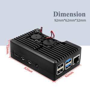 Raspberry Pi 4B Caja de aleación de aluminio Caja de metal de carcasa productiva con ventiladores de refrigeración duales para Rpi 4 Modelo B - Product Image 4