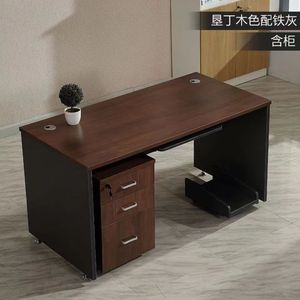 Modern <strong>Simple</strong> Wooden Single Office <strong>Computer</strong> <strong>Desk</strong> with Drawer Storage Cabinet Combination for Home Office - Product Image 2