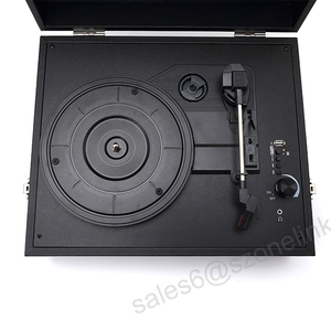 2025 moda fonógrafo centro de música reproductor de discos de vinilo con entrada Bluetooth Aux In Rca Line Out auriculares Jack - Product Image 4