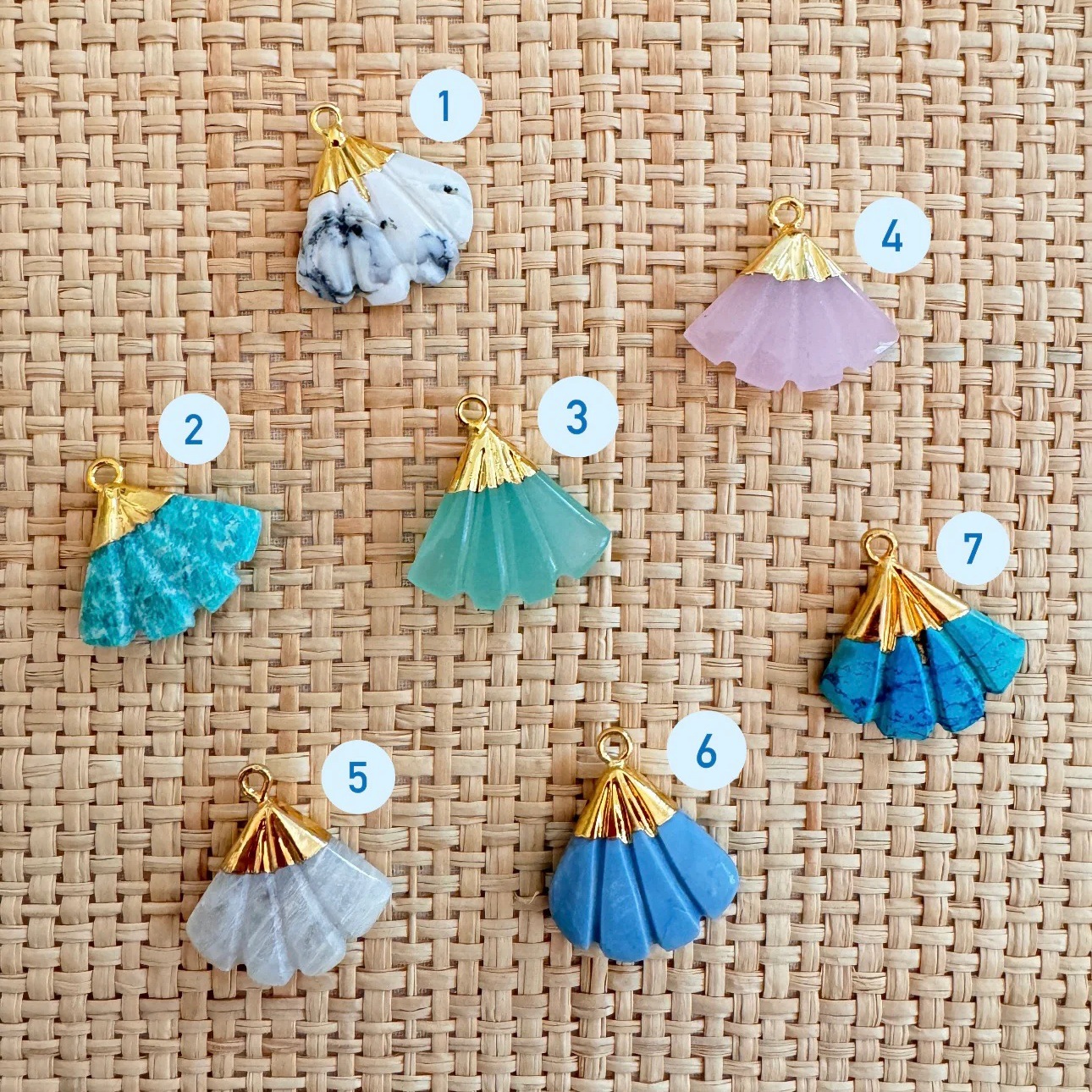 1 white shell pendant