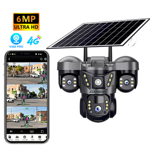 Joareon จอ V380PRO ระบบรักษาความปลอดภัยในบ้านระบบพลังงานแสงอาทิตย์ Wi-Fi เลนส์3ช่องคุณสมบัติเครือข่ายแพนเอียงได้3ช่องพร้อมแผงโซลาร์เซลล์ - Product Image 1