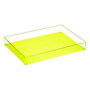自定义尺寸颜色 Lucite 化妆品组织者长方形霓虹灯压克力托盘 - Product Image 3