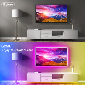 Смарт-светодиодная лента 12 В RGB с синхронизацией музыки, USB и приложение, пульт дистанционного управления, ТВ для спальни, ПК, подсветка, окружающая SMD 5050, голосовое управление - Product Image 4