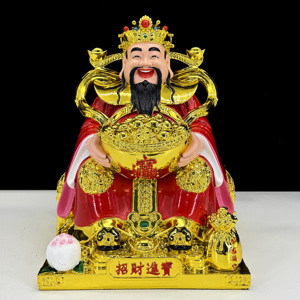 高品质固体财神定制金色家居办公展示工艺装饰品中国财神雕像 - Product Image 5