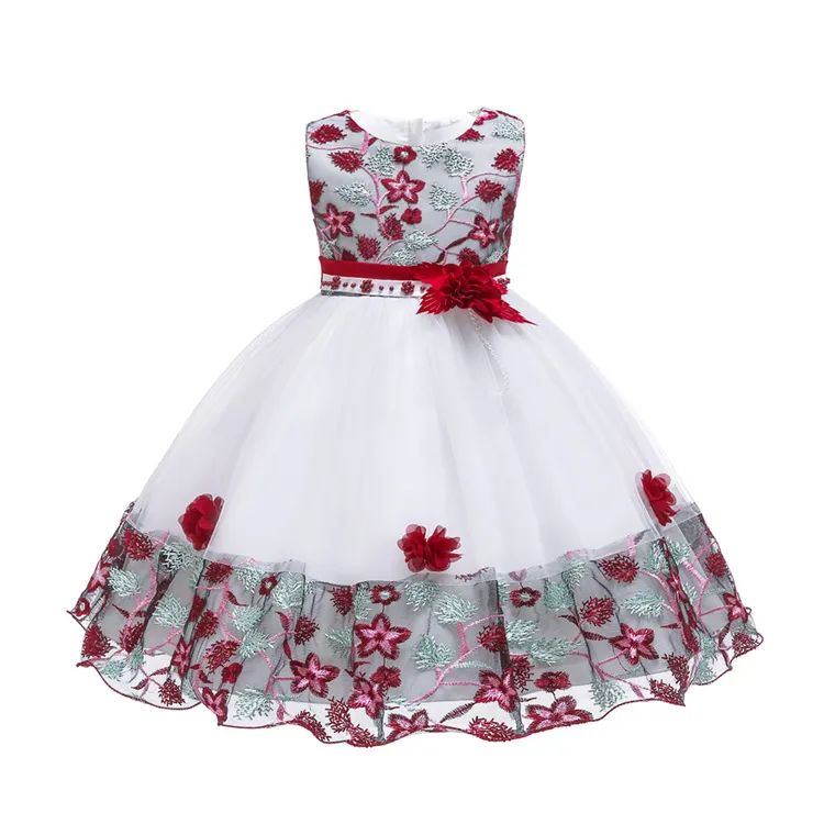 Vendita calda Del Bambino Della Ragazza di Fiore di paillettes Vestito Da Partito Della Principessa Dei Bambini Del Vestito bambini vestiti 7 colori 2-7yrs Vestito Dalla Ragazza di Fiore