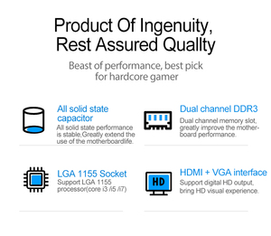 Core i7 / i5 / i3 / pentium/celeron用LGA1155マザーボードLGA1155 DDR3 M-ATXマザーボードH61 - Product Image 4