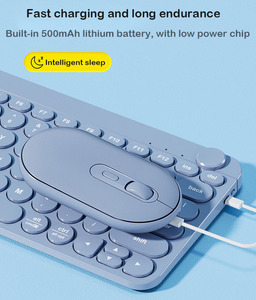 Juego de teclado y ratón portátil silencioso de carga inalámbrica de alta calidad, teclado y ratón de doble modo para oficina y negocios - Product Image 3