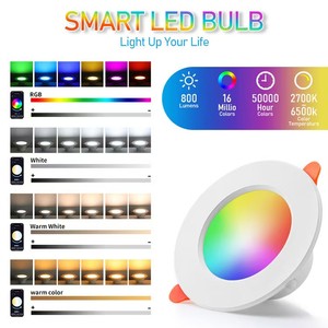 Ultra ince LED tavan ışıkları 4 adet 3 inç APP kontrol RGB çok renkli akıllı gömme downlight IP44 ışık - Product Image 4