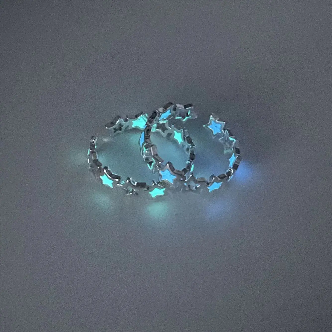 Nieuwe Blauwgroene Lichtgevende Ster Ring Glow In Dark Fluorescerende Hart Ring Vrouwen Mannen Paar Verstelbare Vinger Ringen Sieraden
