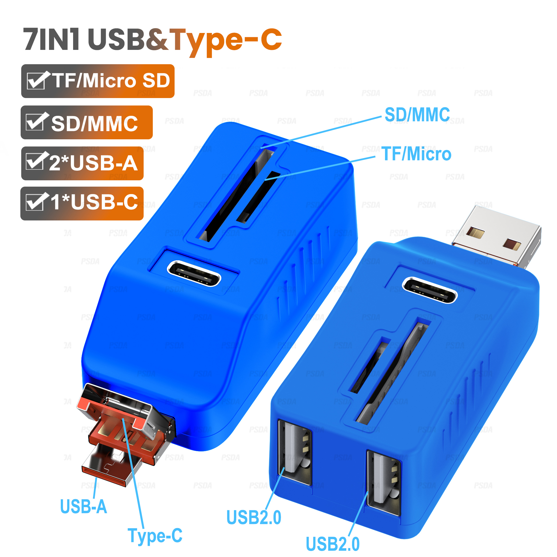 Bleu -OTH094B (USB et Type-C)
