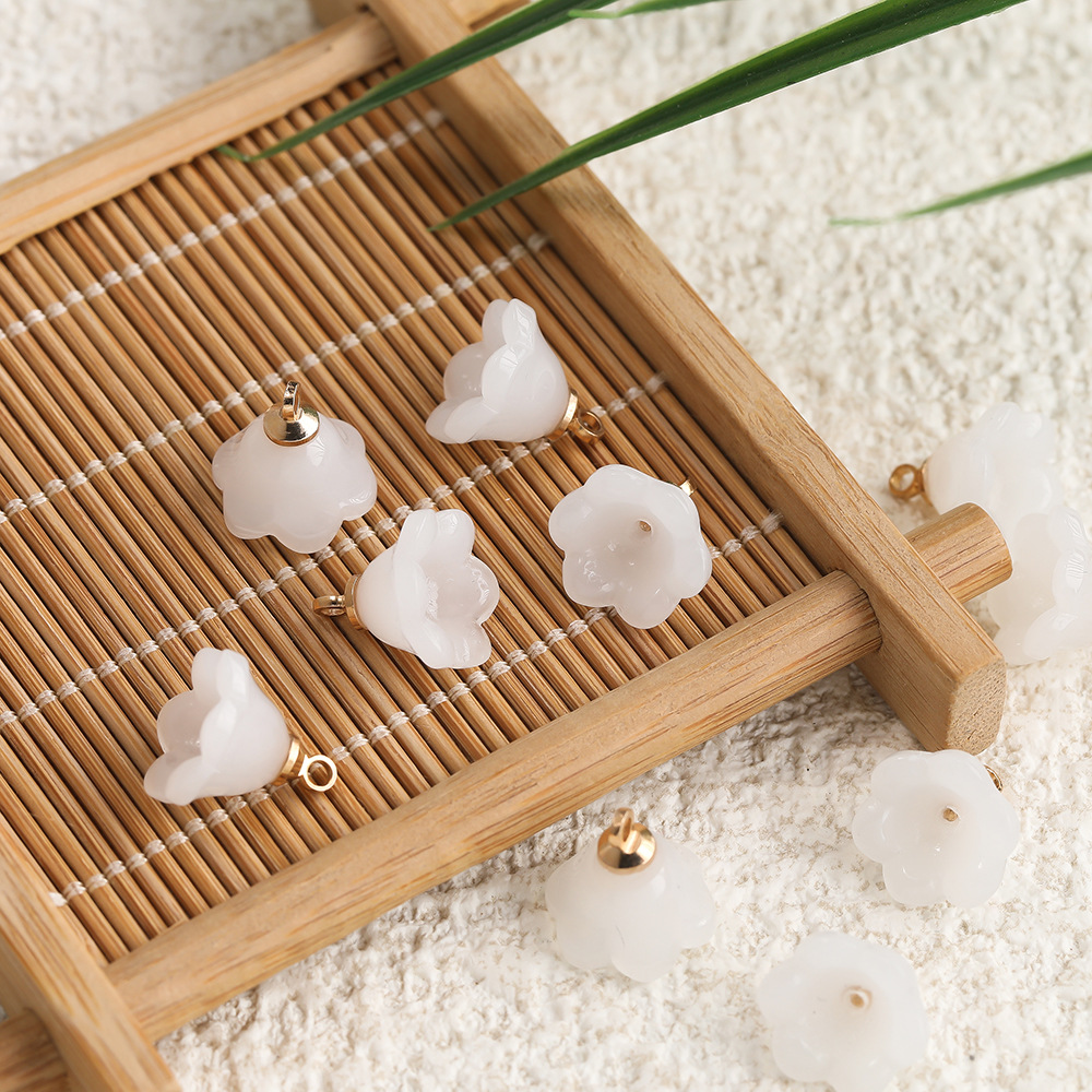 Pendentif en verre Muguet - Blanc