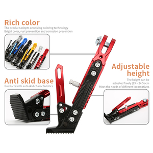 Motosiklet modifiye parçaları alüminyum ayarlanabilir park tarafı destek çerçevesi CNC Kickstand renkli ayak yan standı