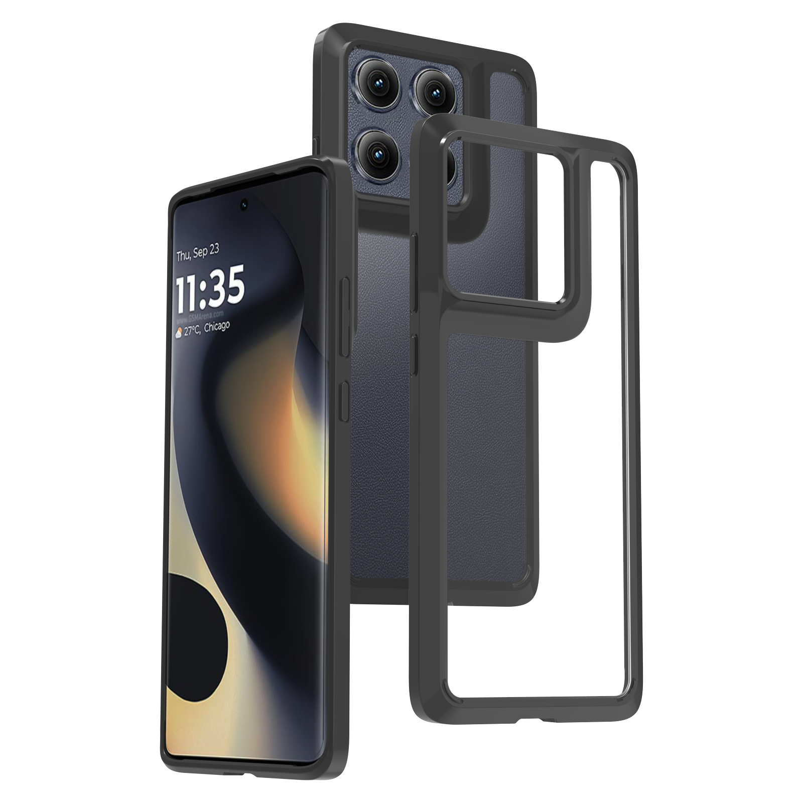 Parte trasera transparente / Borde de TPU negro