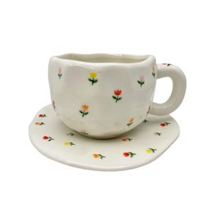 Fabrika yeni tasarım el yapımı seramik kahve kupalar ile kayan nokta seramik Mug kupa Modern tasarım fincan çerez kolu - Product Image 5