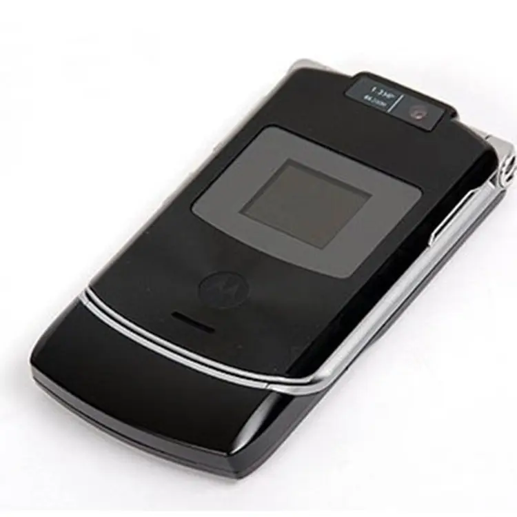 Hot bán Motorola RAZR V3 đơn giản điện thoại di động GSM Quad Band lật mở khóa loại cũ điện thoại di động