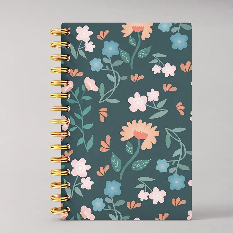 Buku catatan sampul keras Notebook sublimasi kustom dengan perencana Notebook jurnal A4 polos Spiral halaman kustom