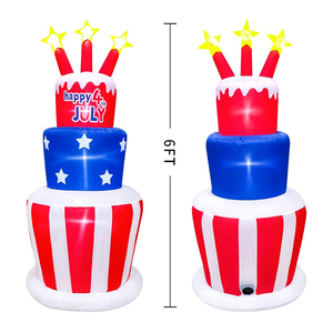 4th เค้กวันเกิดพองลมได้สำหรับตกแต่งกลางแจ้งขนาด6ฟุตเค้กสำหรับวันอิสระ - Product Image 3