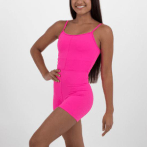 Hot <strong>pink</strong> Sport Unitards tank Top Dance Unitard Leotard Dance Team Practice Wear - Product Image 2