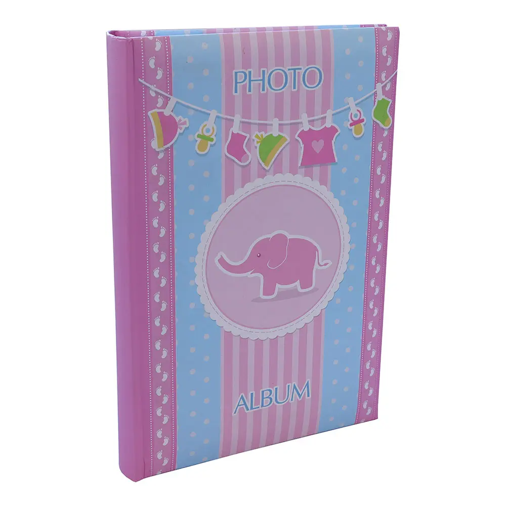 300 fotos em Memo Paper Cover Pink Elephant 4X6 "Álbum de fotos Livro encadernado baby girl álbum tradicional