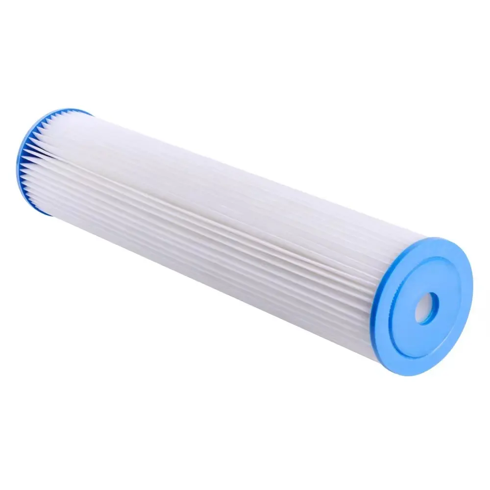 Cartouche de filtre de piscine froissée en papier de 20 pouces * 2.5 pouces Matériau Tissu en polyester avec filtre à eau en bouteille