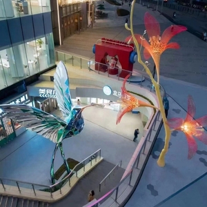Phim hoạt hình lớn bay chim thép không gỉ màu điêu khắc đô thị ngoài trời Plaza khách sạn tùy chỉnh - Product Image 3