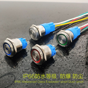 19mm su geçirmez metal düğme anahtarı kendini sıfırlama ve kendinden kilitli 6V12V24V220V ile LED ışık - Product Image 2