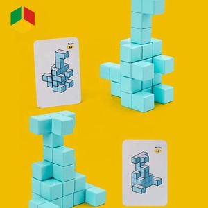 QS Toy Kid Education Toy Colored Wooden Preschool Puzzle Game <strong>Building</strong> Model <strong>Blocks</strong> Easy 3D <strong>Pattern</strong> Play Brick Tower - Product Image 5