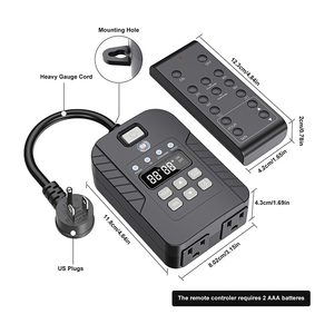 Enchufe de temporizador digital para exteriores de 2 entradas con sensor de luz y sincronización programable (1min-23h59m) -Pantalla LCD Interruptor de alimentación de doble enchufe - Product Image 2