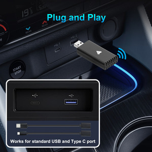 Soporte OEM de fábrica con cable Android Auto modelos de coche dongle 5GHz Wi-Fi Soporte OTA Plug and Play Wireless Android Auto Adapte - Product Image 3