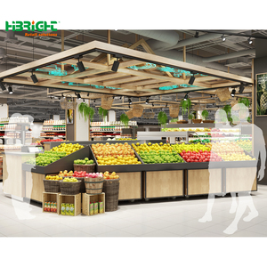 2D 3D vẽ cửa hàng bán lẻ Kệ thông gió thiết kế thương mại siêu thị rau giá với dấu hiệu chủ - Product Image 1