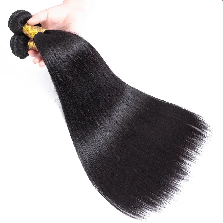 Bundel rambut manusia virgin Brasil lurus bundel rambut virgin 40 inci