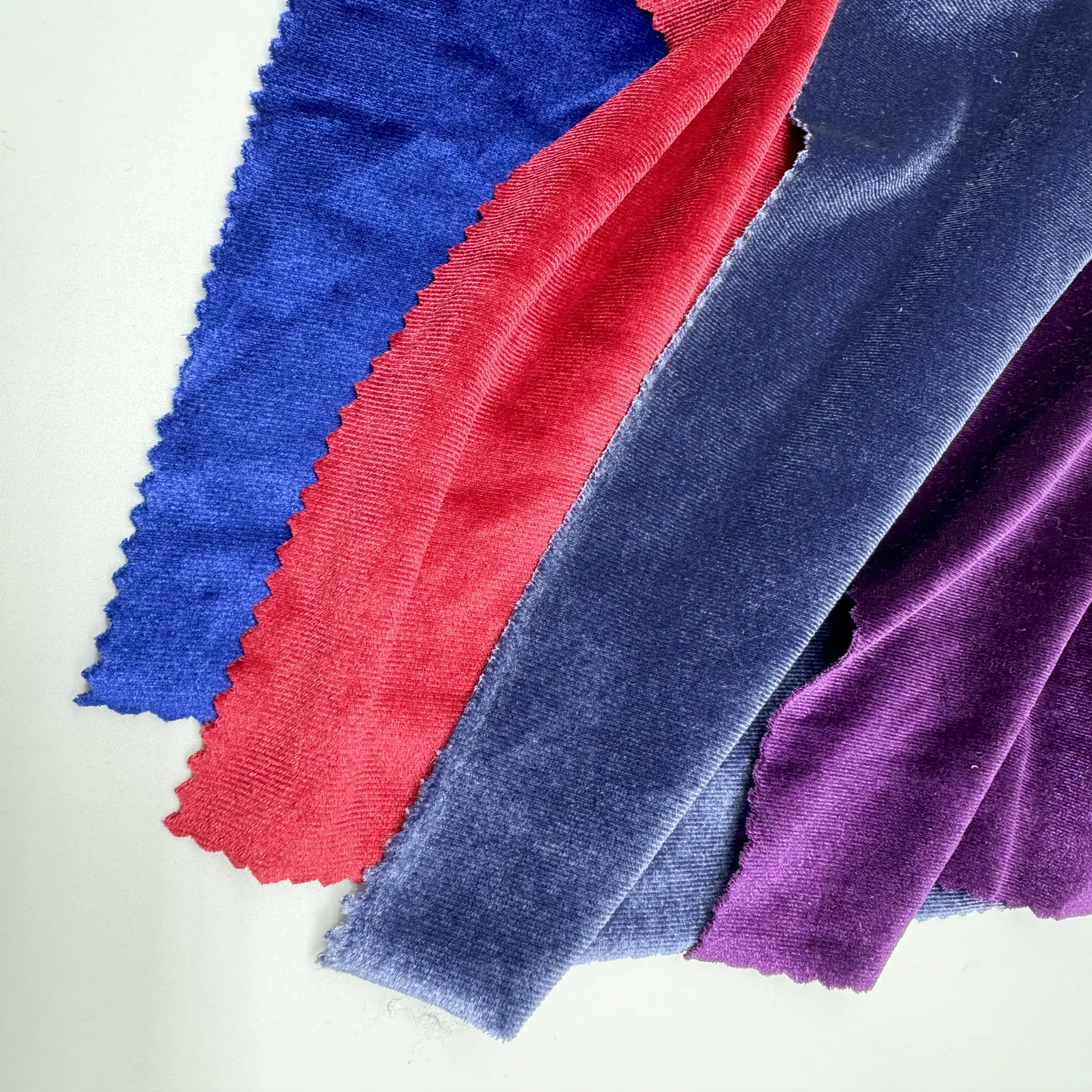 Оптовая цена, бархатная велюровая ткань Korea Ks с эластичной пряжкой, трикотажная ткань из полиэстера, спандекса, бархат для одежды