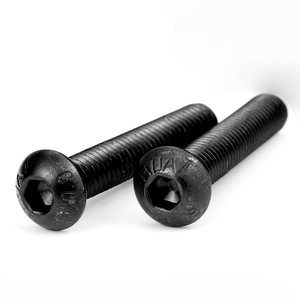 50 unids/bolsa Chapado en Zinc negro 304 tornillo de máquina de enchufe hexagonal de acero inoxidable sistema métrico de M2-M10 pernos de cabeza de botón hexagonal - Product Image 5