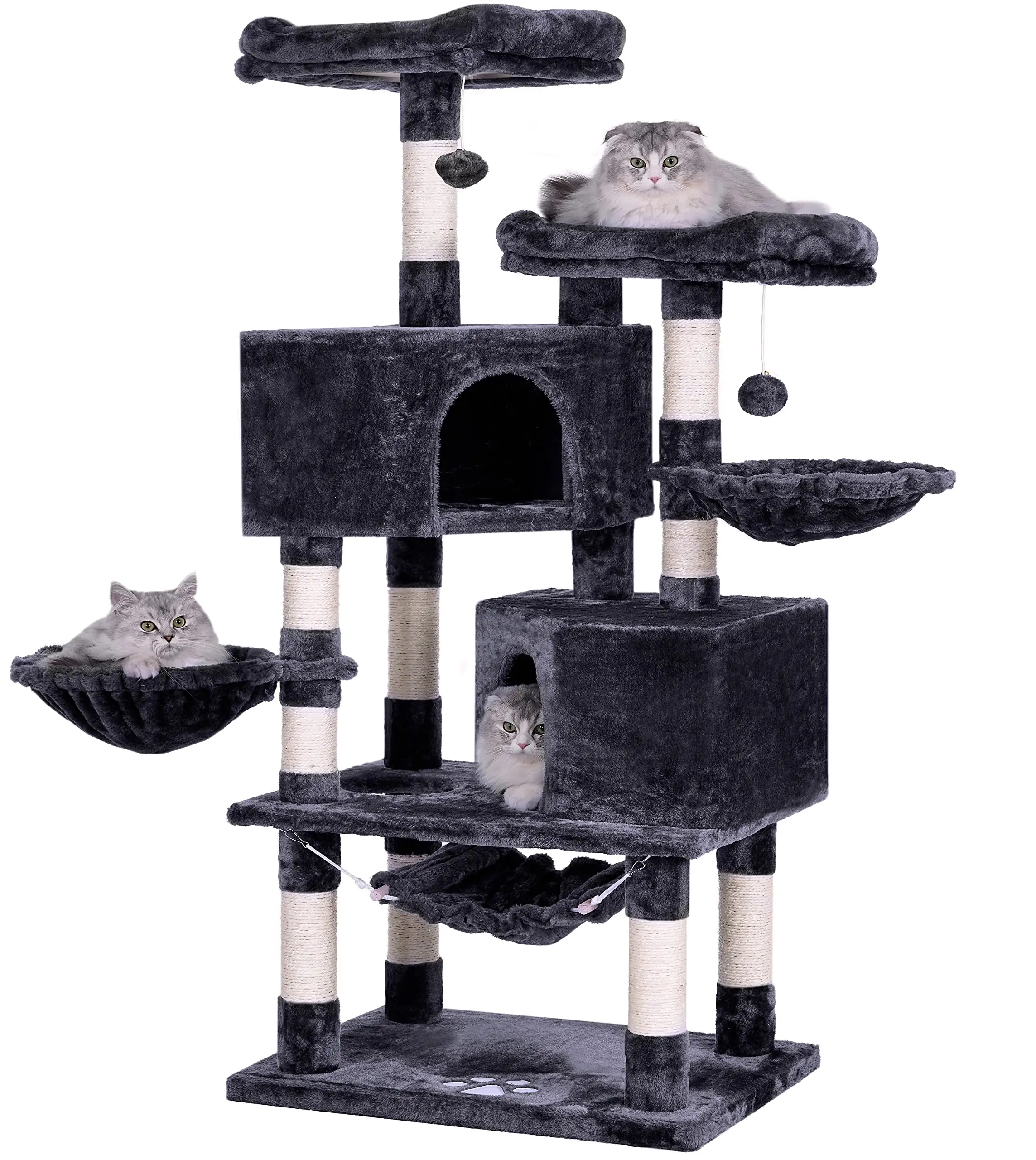 Multi-nível de animais de estimação escalada, arranhador de gato, árvore com sisal, posteres, hammock, torre de gato